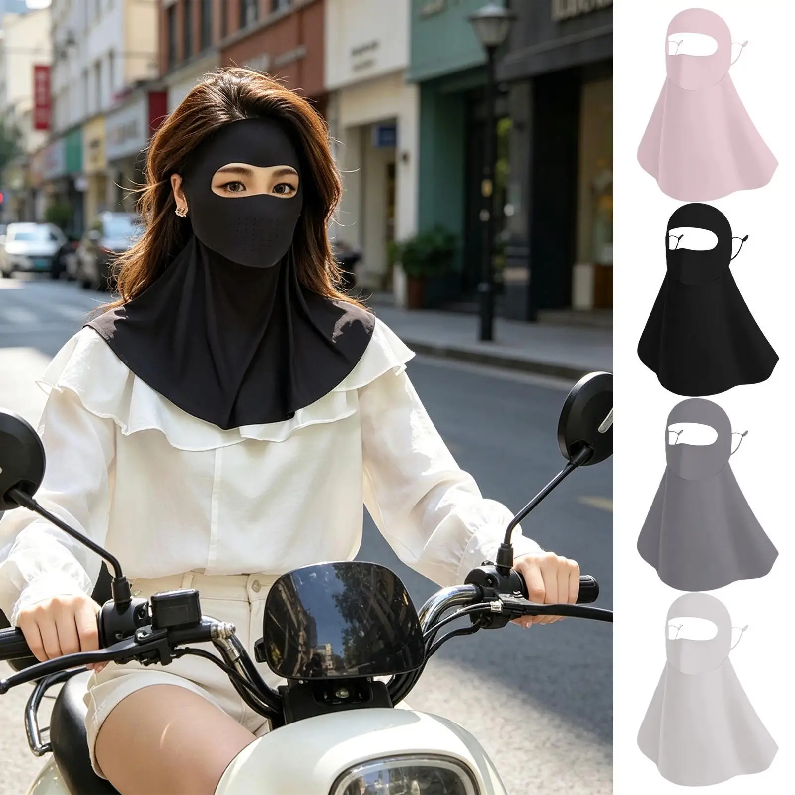 Sonnenschutz Vollgesichtsmaske Sommer Hals- und Gesichtsmaske UV-Schutz Atmungsaktive Sonnenschutzmasken Schleier Outdoor Sport Gesichtsbedeckung