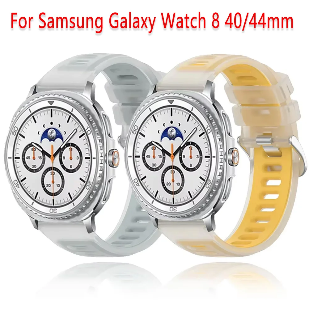 Silikonarmband für Samsung Galaxy Watch 8 40/44 mm, klassisches 46 mm, weiches, atmungsaktives Band, Galaxy Watch Ultra 2025, Jelly Color Correa