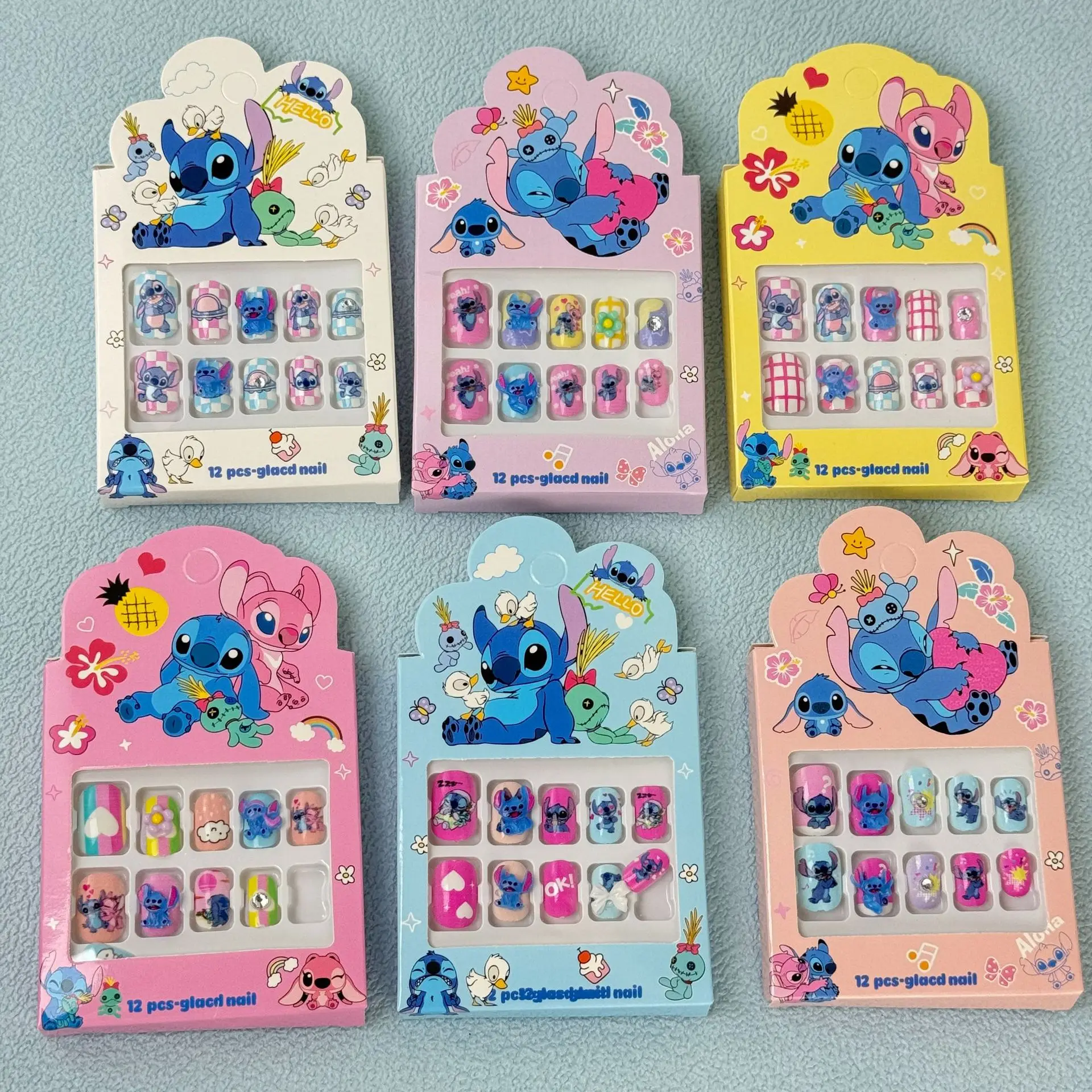 

Kawaii Stitch Anime Figure Nail Polish Sticker Set self-adhesive And Easy to Use Stitch Doll Children's Christmas Kids Gifts