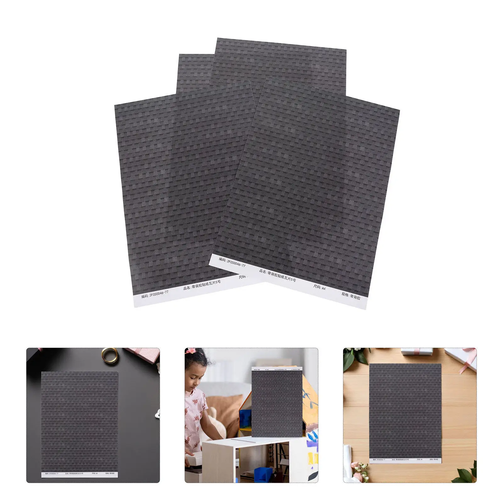 

4pcs 30x21.5cm Self-Adhesive Miniature Roof Tiles, Peel & Stick Sticky Roofing for Dollhouse Sand Table, Realistic Mini House