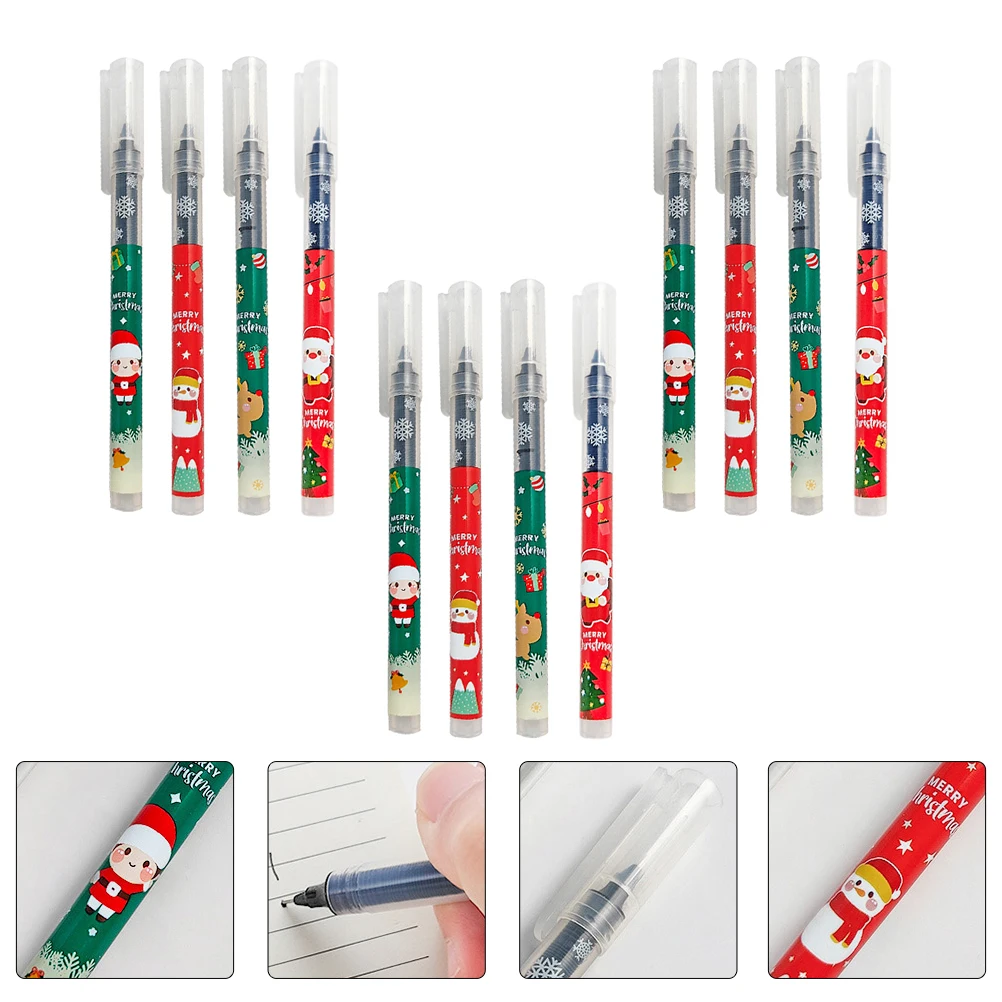 12 قطعة أقلام جل عيد الميلاد الإبداعية متعة الشكل الكتابة القلم اللوازم المكتبية المدرسية أقلام ناعمة قلم الكتابة