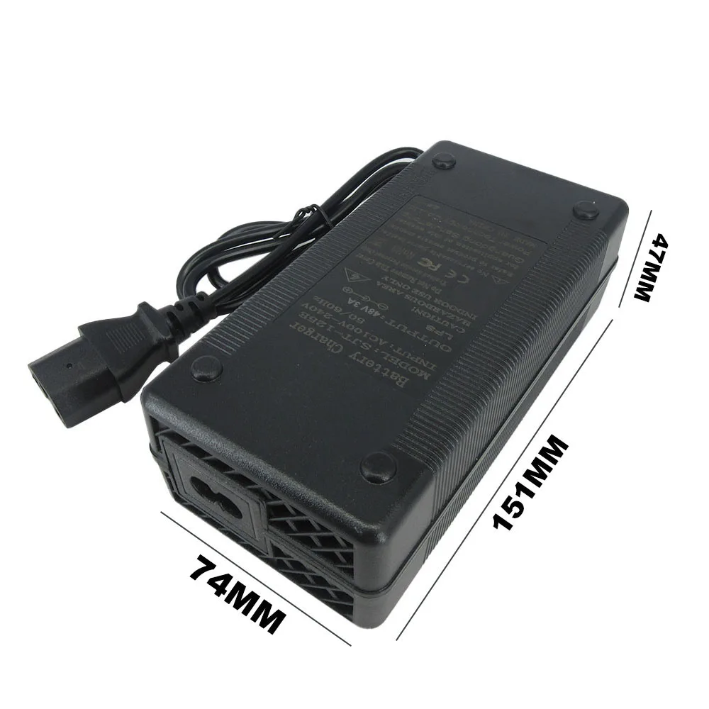 60V 3A Lead Acid Charger 60 Volt 20AH Maintenance-free Lead-acid Battery Fast Charger with Fan 72V Output IEC C13 Connector