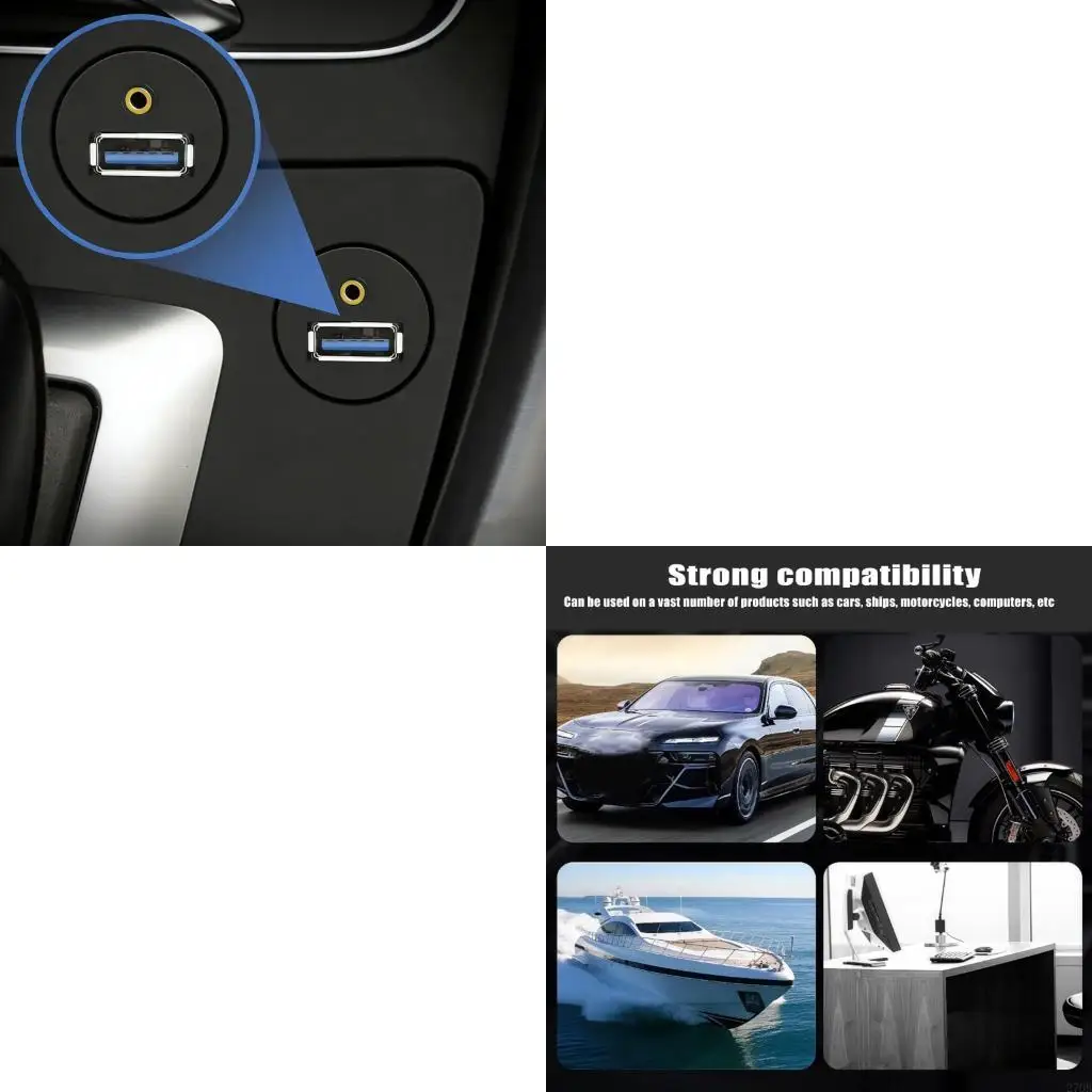 Practical Plastic USB and 3.5mm Sound Extension Cable for Car and Office Use