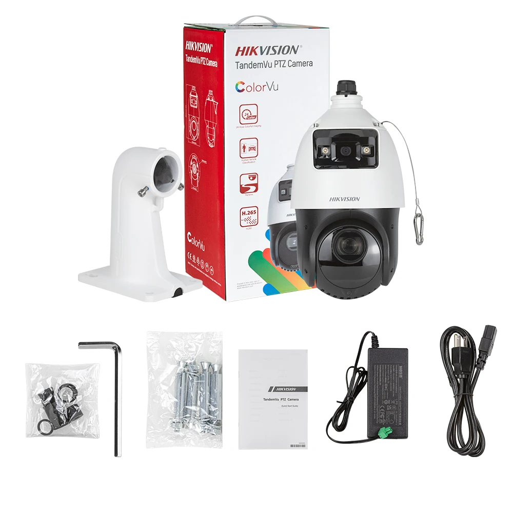 Hikvision 360 TandemVu 4+4MP 25X ColorVu & IR Acusense IP Speed Dome PTZ Outdoor Camera DarkFighter VCA PoE+ DS-2SE4C425MWG-E/14