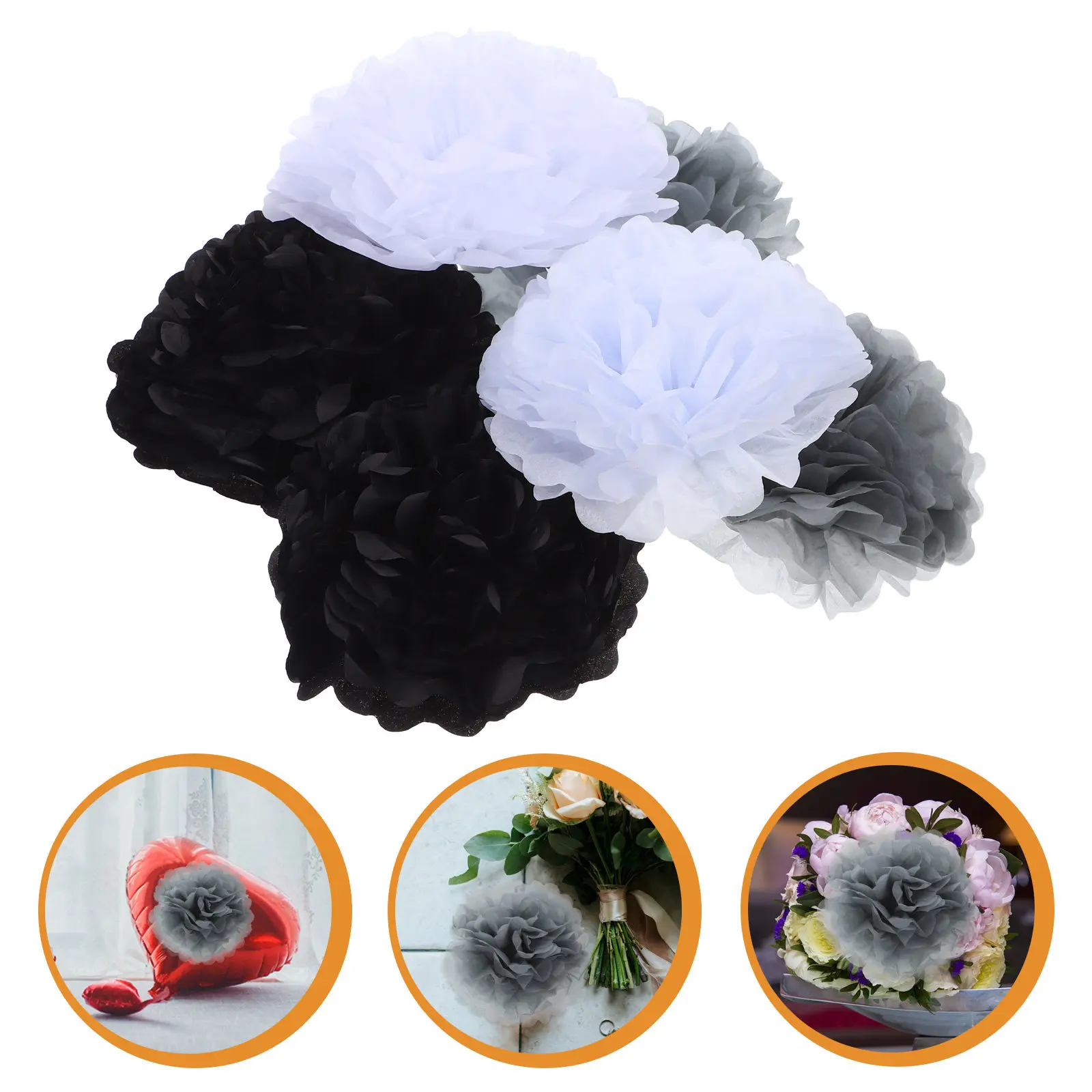 18 Pcs Wedding Pom Poms Decorations Hanging Paper Flowers Ball for Tissue Party Birthday