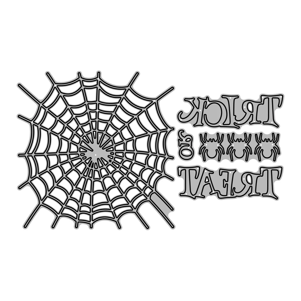 MangoCraft Spider Web Halloween Metal Cutting Dies Trick Treat Embossed Scrapbooking DIY Cut Dies For Shaking Card Making  Album