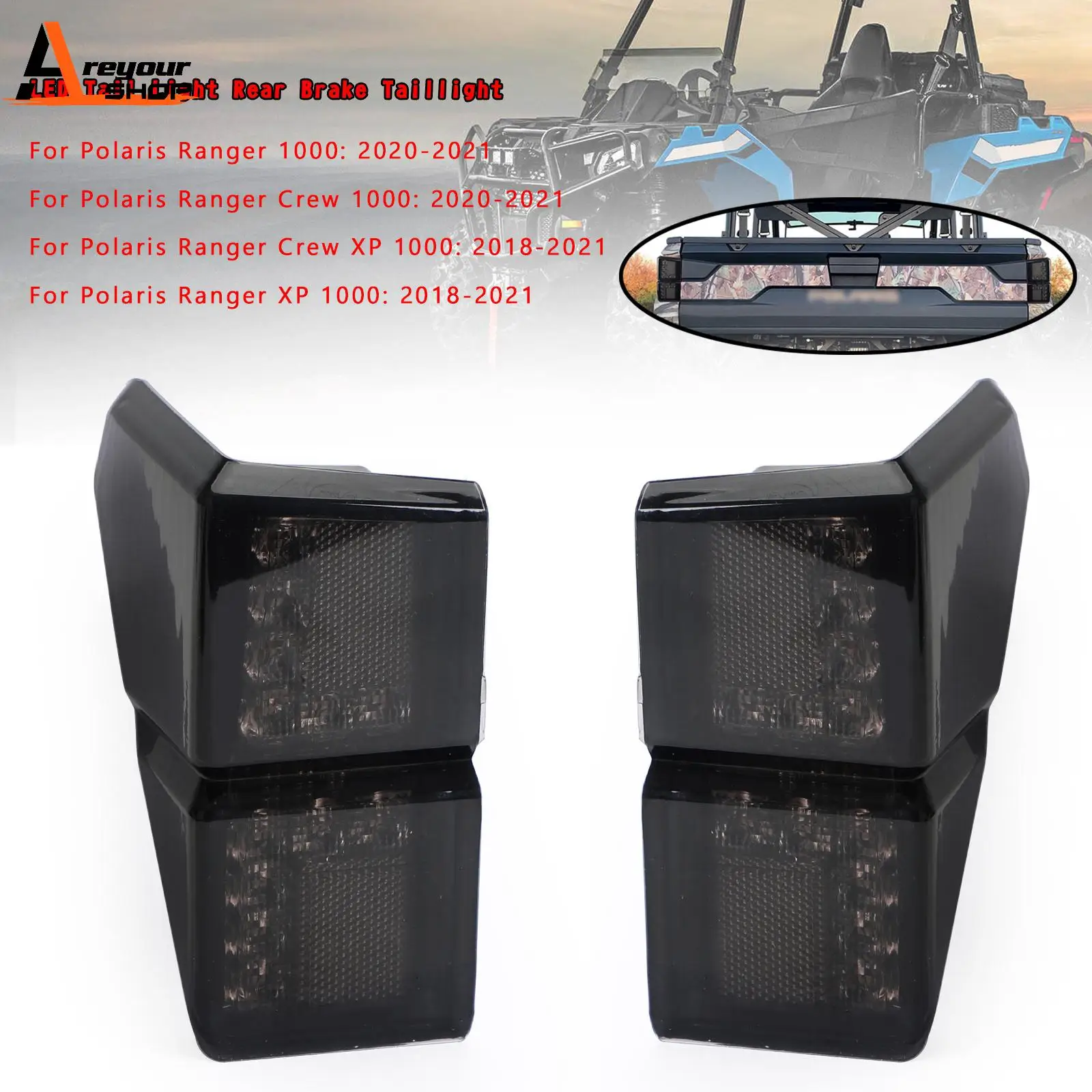 

Areyourshop LED Tail Light Brake Light For Polaris Ranger Crew XP 1000 2018 2019 2020 2021 2413766 Motorcycle Parts