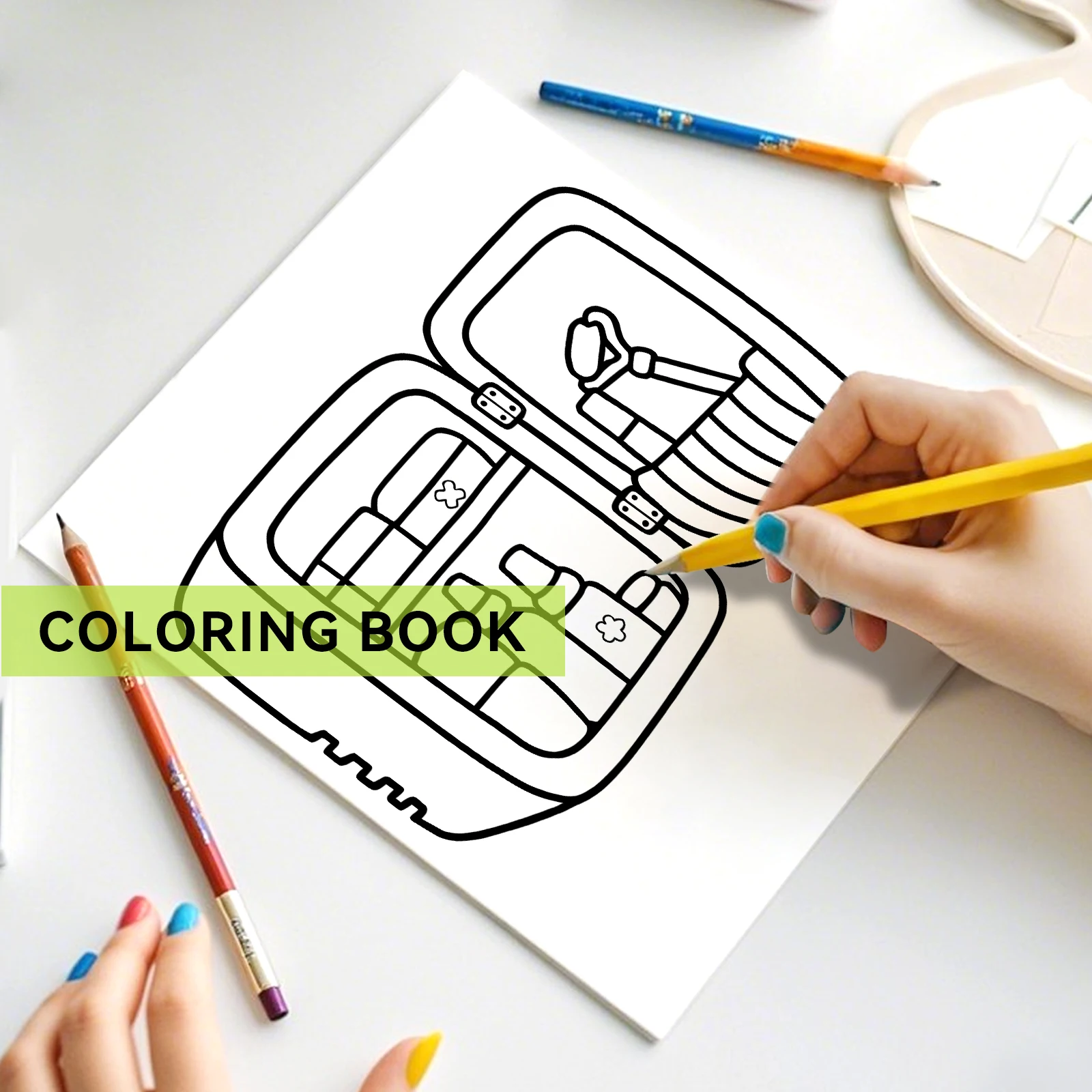 CUTE & GROOVY Bold-Easy Coloring Book 24 หน้าสําหรับผู้ใหญ่หนังสือภาพน่ารักวาดหนังสือของขวัญที่สมบูรณ์แบบสําหรับงานปาร์ตี้และวันเกิด ﻿