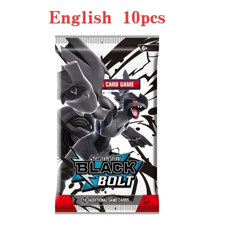 New 10Pcs/Bag Pokémon Black Dragon White Dragon Card Booster Sword Shield Series Pet Elf Flash Transaction Collectible Cards view 5