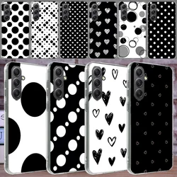 Black And White Polka Dot Protective Case For Phone Samsung Galaxy A12 A22 A32 A52 A52S A13 A23 A33 A53 A14 A24 A34 A54 5G A73 A