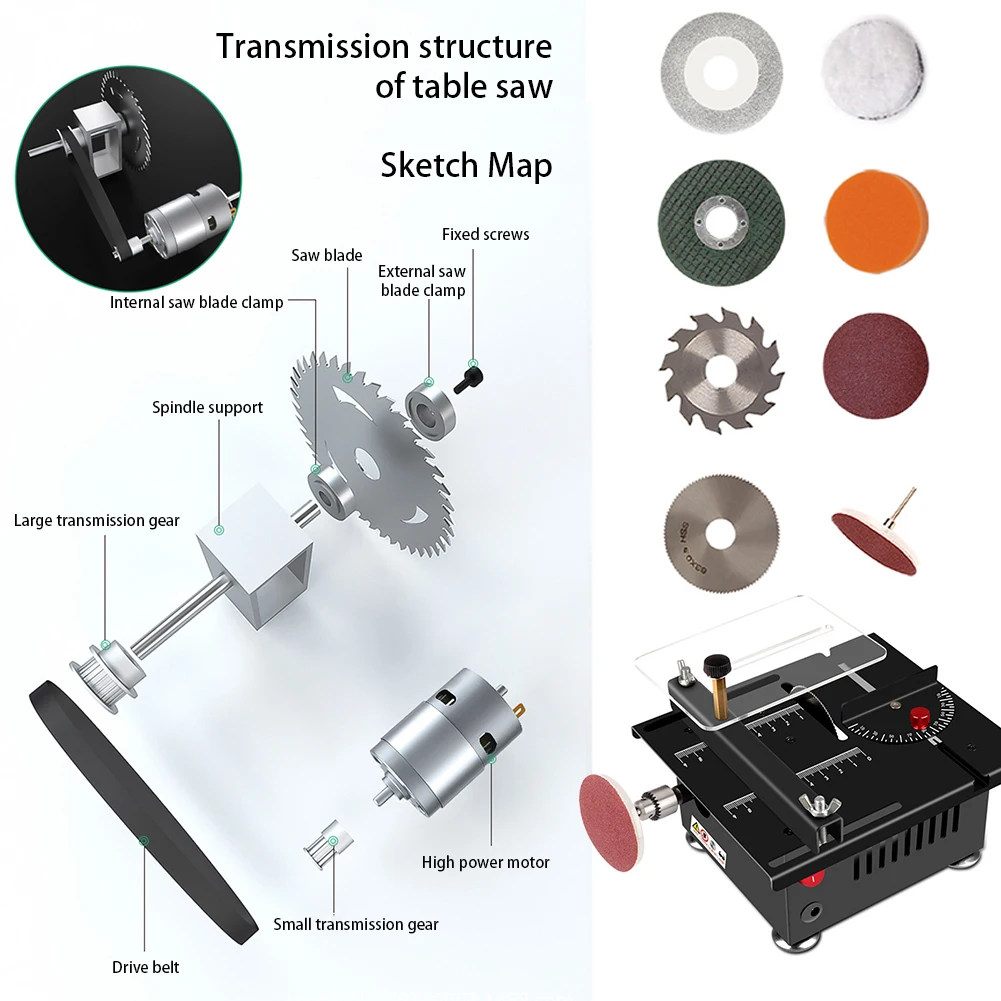 Precision Measuring Electric Table Saw Cutting Guide All In 1 Measuring Polishing Tools For Multifunctional Carving Processing