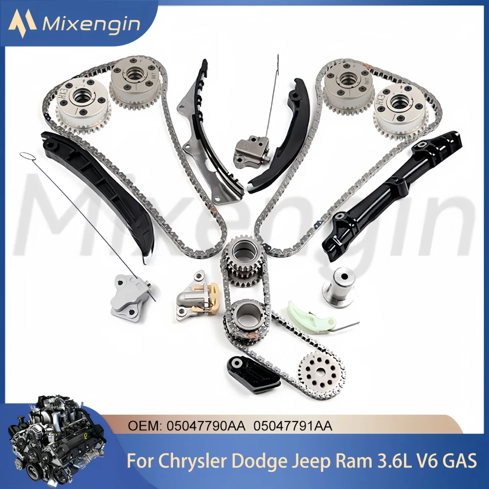 Auto Engine Parts Timing Chain VVT Gear Rebuild Overhaul Kit For 2011-2022 Chrysler Dodge Jeep Ram 1500 3.6L V6 GAS 05047790AA