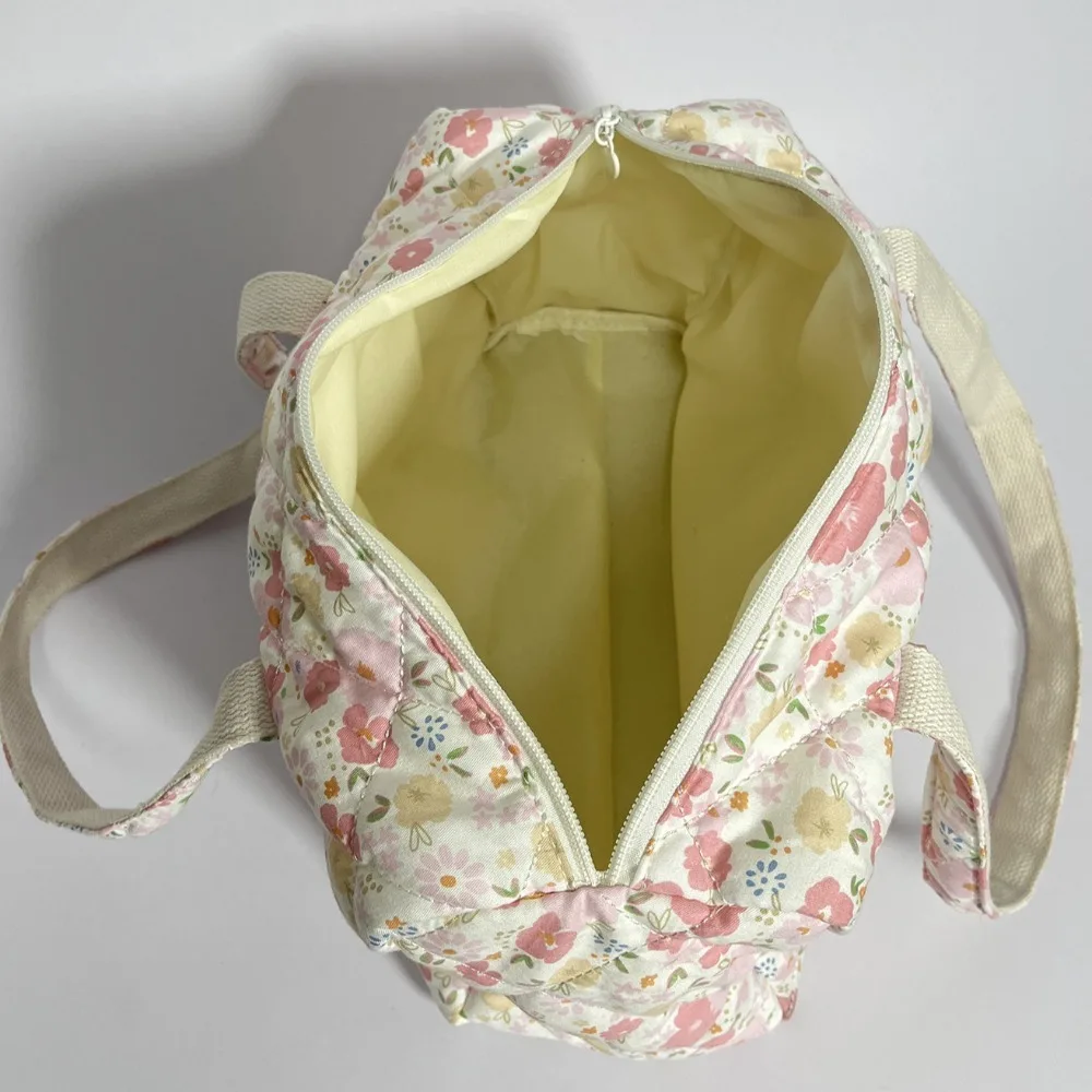 Korean Style Stroller Organizer Bags Flower Large Capacity Floral Mummy Bag Baby Care Storage Tote Single Shoulder Bag Female