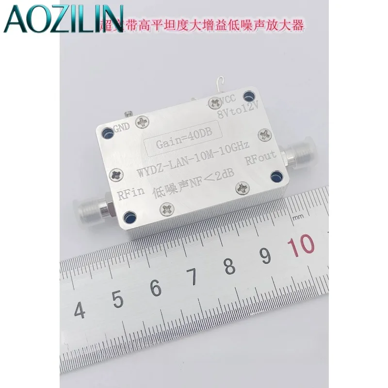 AOZILIN LNA Broadband RF Low Noise Amplifier 0.01‑10GHz 40dB Gain P1dB=20dBm Signal Receiving Front‑End Test Module