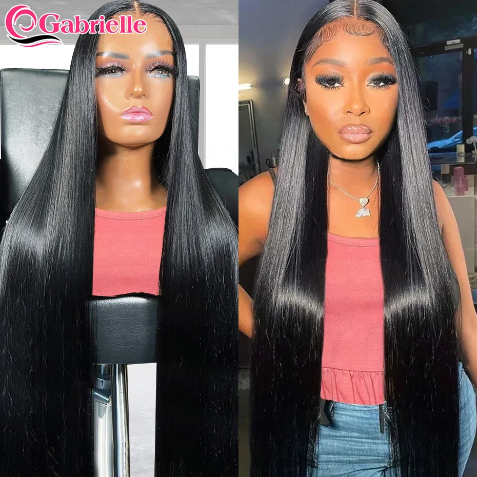 30 Inch Straight Lace Front Human Hair Wigs Brazilian Glueless Wear to Go Pre-Cut 5x5 6x4 Lace Closure Wigs For Women Gabrielle