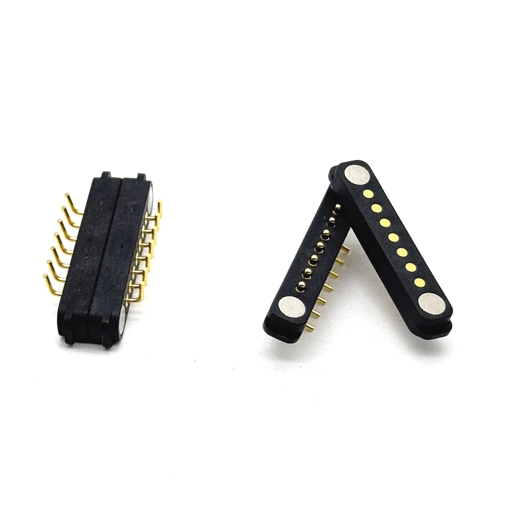 1Pair 7Pin Bent Needle Waterproof Spacing 2.54mm Magnetic Pogo Pin Connector Pogopin Male Female Spring DC Power Socket