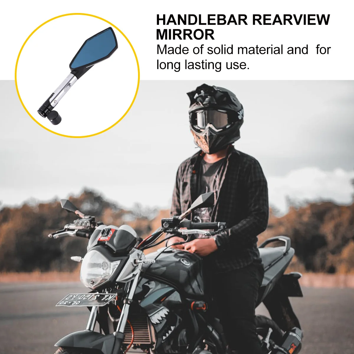

1Pair Motorcycle Rearview Mirror Pentagon Modified Handlebar Reversing Mirror Replacement Reflector for Most Street Bikes