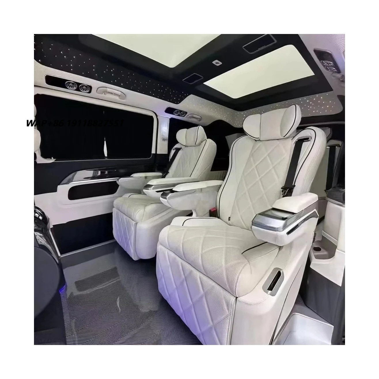 

Electric Limousine Alphard Vip Luxury Van Captain Mpv W447 v Class Hiace Sprinter v Class Car Leather Auto Swiveling Seats