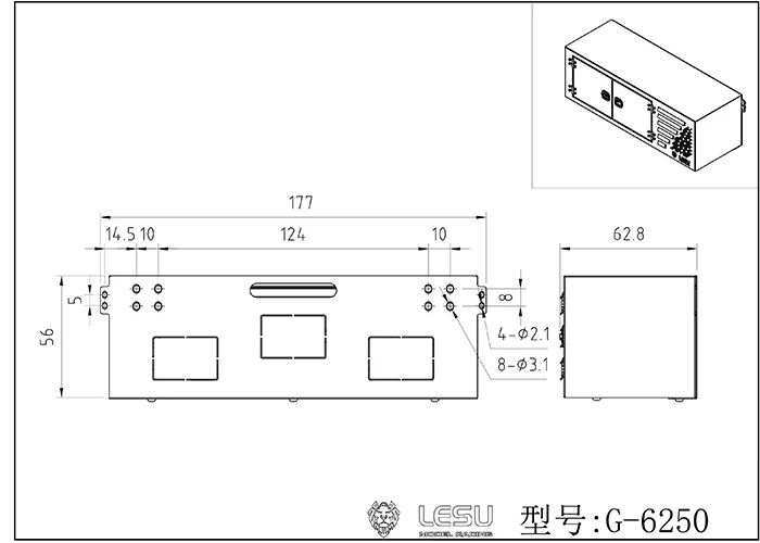 1/14 LKW-Modell Werkzeugkasten Simulationszubehör G-6250 für Tamiya Metall-Spielzeug-Upgrade-Zubehör LESU – Detail 1