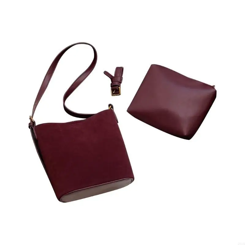 

Women Bucket Bag PU Leather Crossbody Bag Autumn Winter Shoulder Bag for Daily 20CA