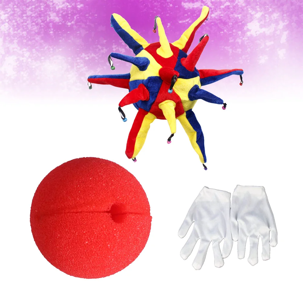 

3pcs Clown Costume Set Kids Adult Cosplay Outfit Halloween Circus Party Fun Dress Up Game Accessory Kit Novelty