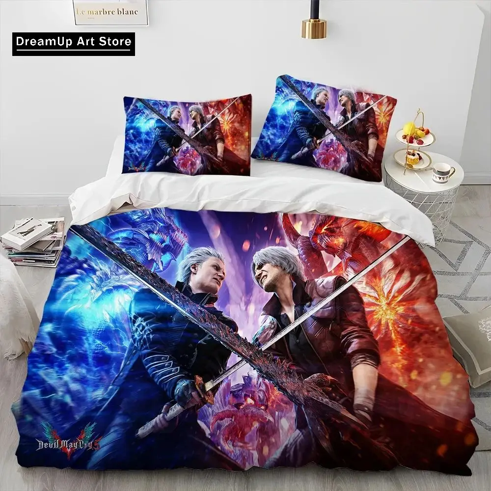 3D Print Fashion Game D-Devil May Cry DMC Bedding Set Boys Girls Twin Queen Full Size Duvet Cover Pillowcase Bed Adult Bedroom