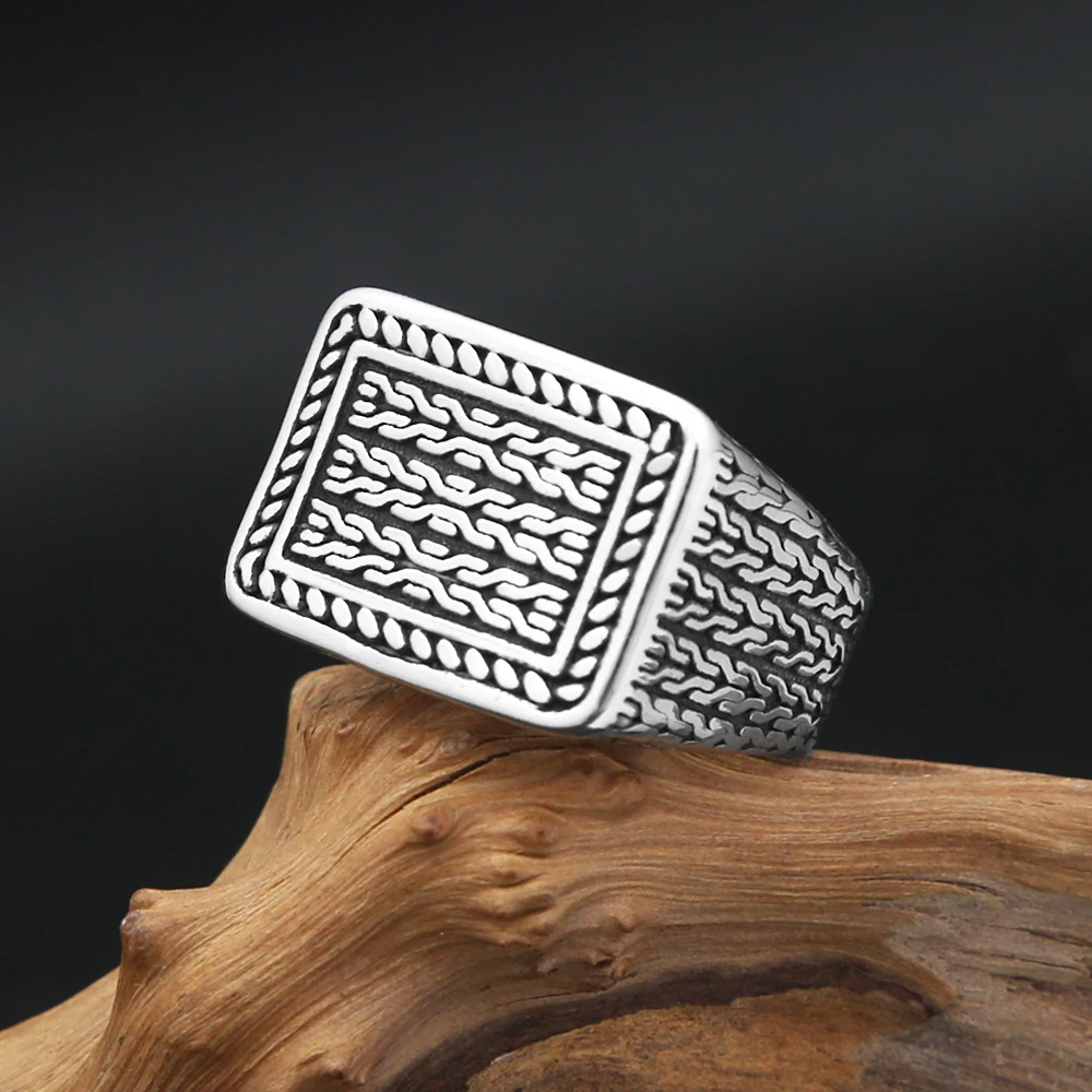 New Fashion Stainless Steel Patterned Rings for Men Women Punk Personalized Creative Simple Ring Luxury Jewelry Gifts Wholesale