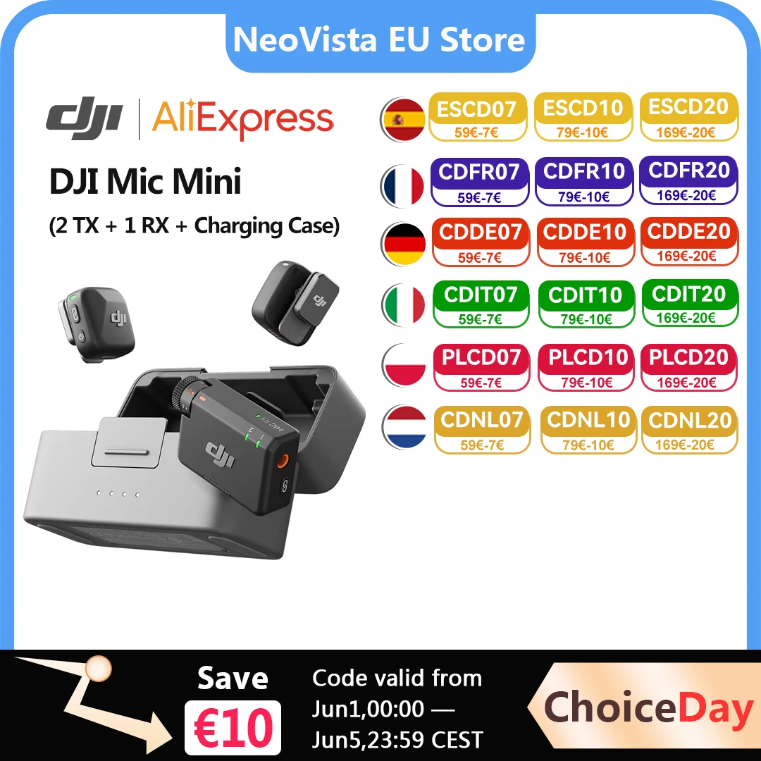 【 Eu ship】 dji mic mini (2 tx 1 rx Lade koffer) Funk mikrofon mit intelligenter Geräusch