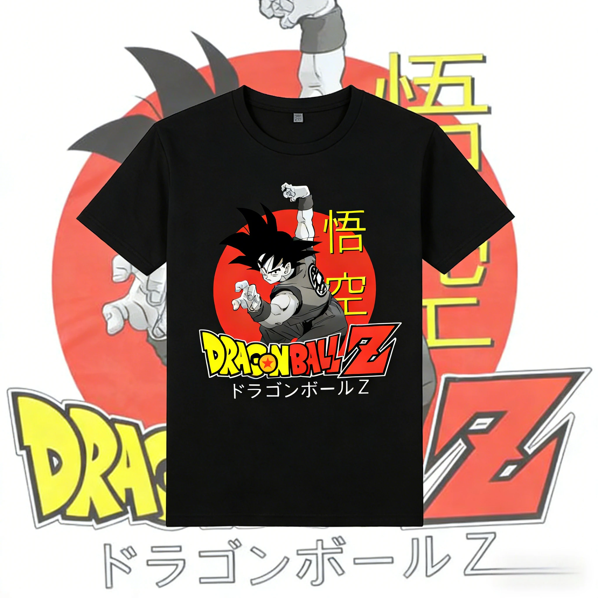 

Новая летняя футболка 2026 года с принтом аниме Dragon Ball к 40-летию: Гоку в боевой позе, 100% хлопок, уличная одежда унисекс больших размеров