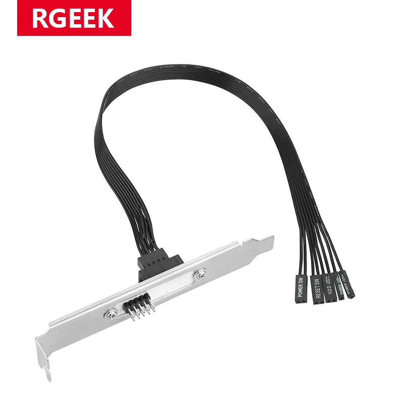 

Внешний выключатель питания материнской платы RGEEK, HDD, светодиодная кнопка перезапуска, удлинительный кабель питания для корпуса ПК, перегородка PCI