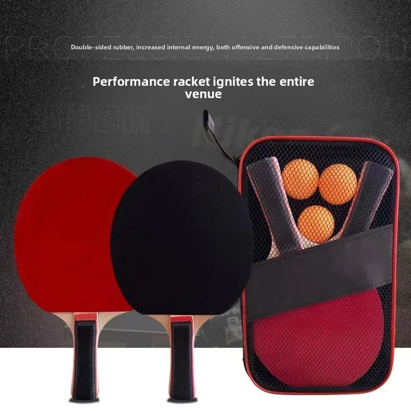 

Профессиональный набор ракеток для настольного тенниса — 2 ракетки Shakehand с длинной ручкой, 3 шарика, высокоэластичная резина для соревновательных игр