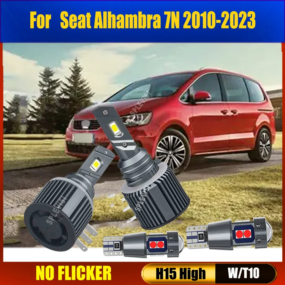

Led Headlight High Power 360W CSP Canbus H15 Wireless Lamp Car Light 6000K For Seat Alhambra 7N 2010 2011 2012 2013 2014-2023