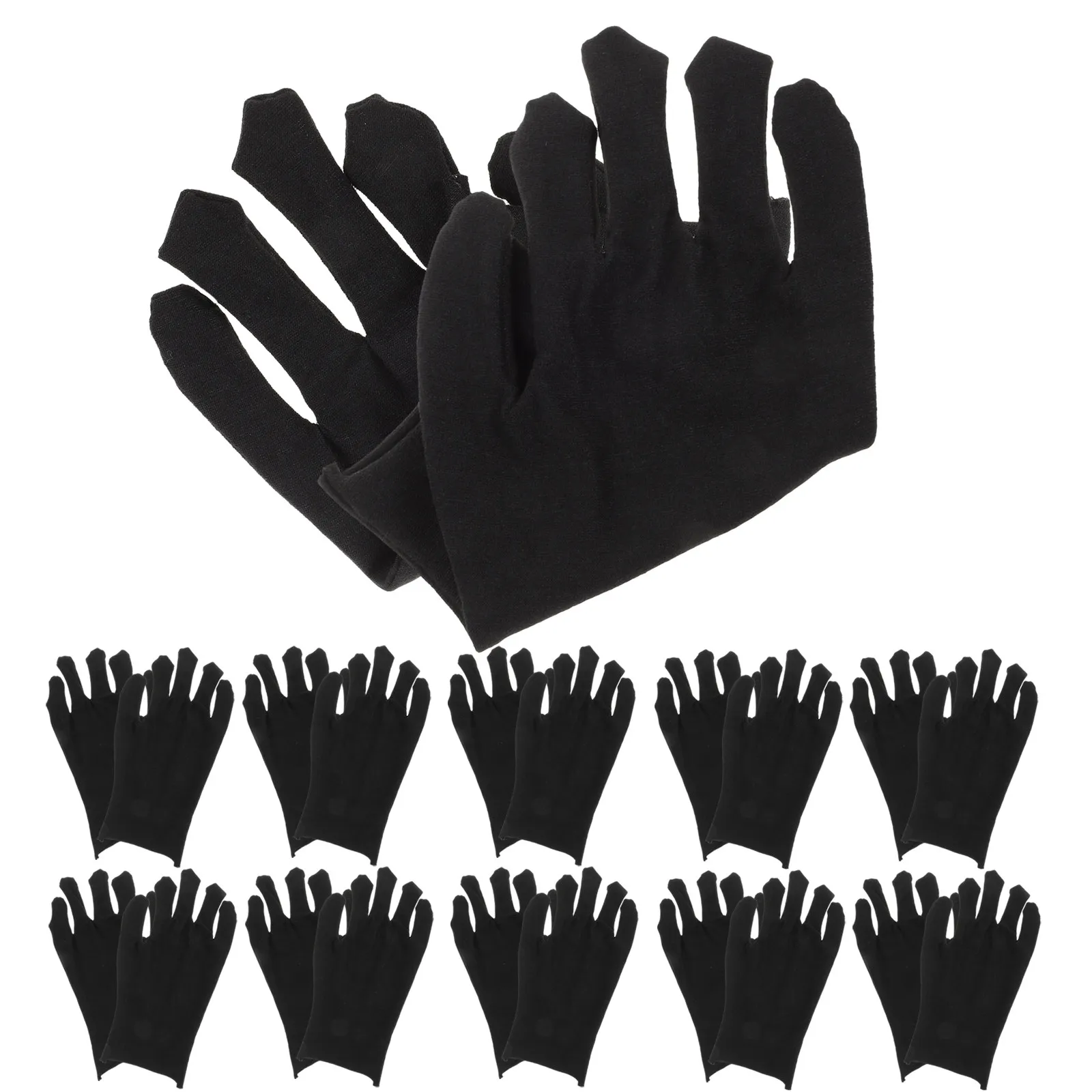 

12Pairs Thickened Cotton Safety Gloves Labour Protection Comfortable Work Gloves Hand Guard Anti-Skid Breathable Black L