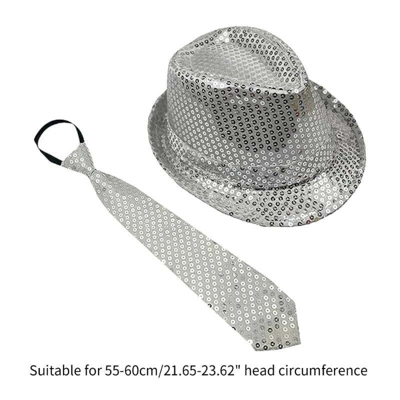 R1WE طفل Blingbling عرض الرقص بنما قبعة زي الترتر ديسكو قبعة صور الدعائم #5