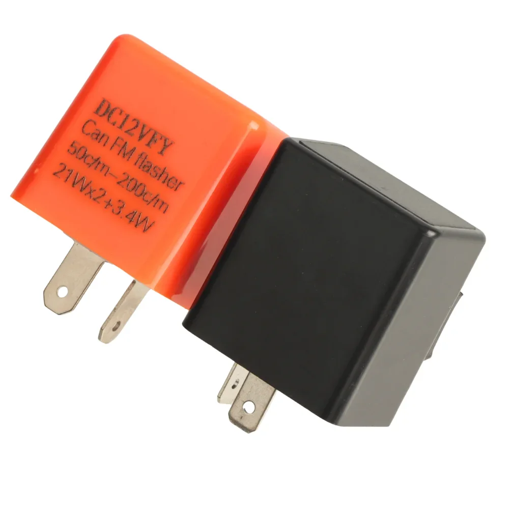 1pc Motorcycle LED Blinker Relay 2Pin Adjustable Rate of Turn Signal Flasher Square Flashing Indicator Relays For Moto