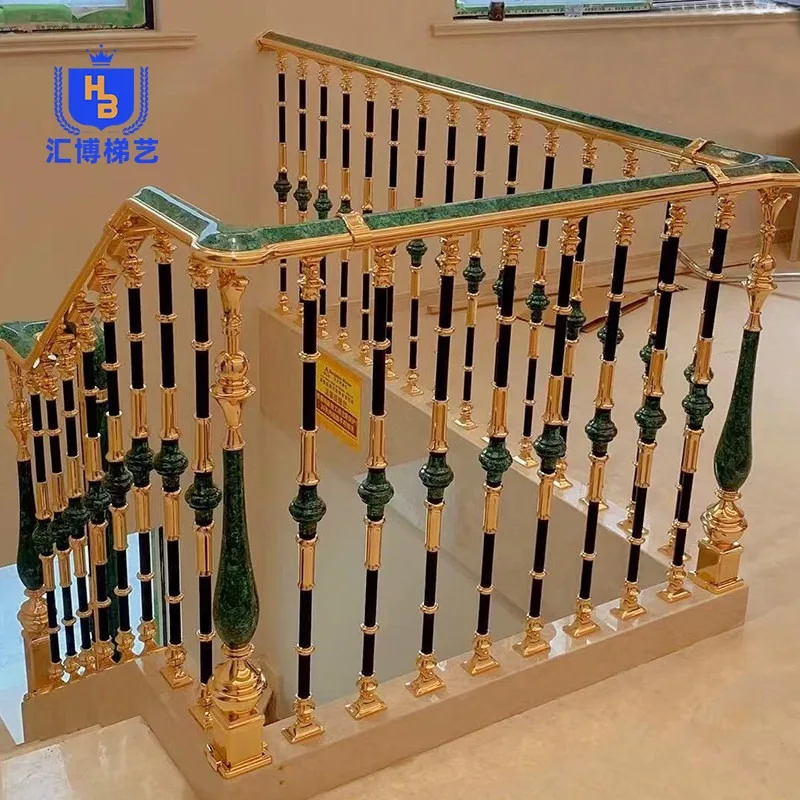 Modern light luxury staircase handrail railing curved European-style villa indoor household aluminum alloy aluminum art new Chin