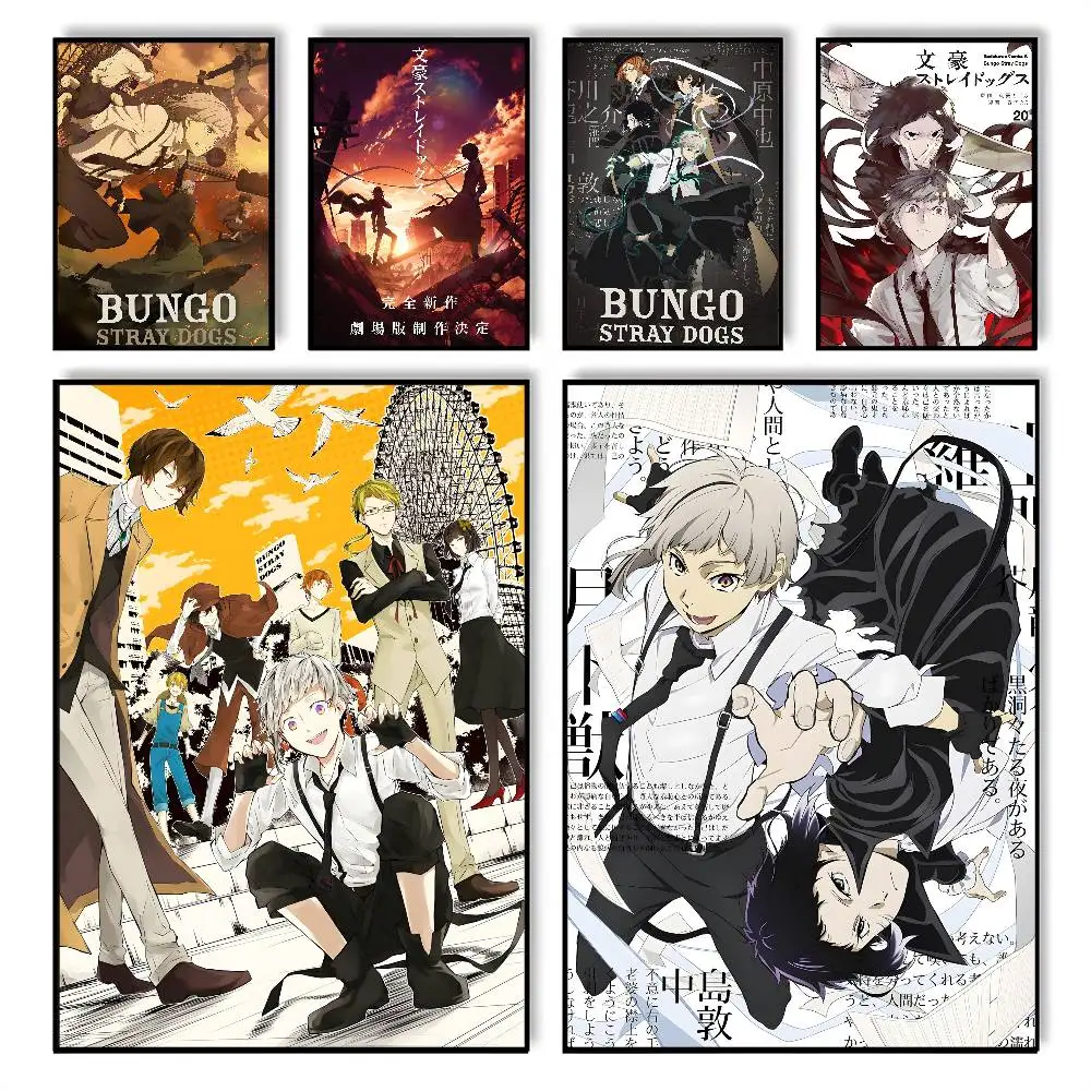 Anime B-Bungo S-Stray D-Dogs Poster Wall art print art suitable for living room bedroom bar parlor home decor gift