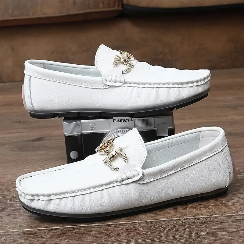 

Moccasins Men's Breathable Elegant Leather Men's Shoes Slip-on Trend Single Layer Calf Leather Shoes Soft Bottom Loafers