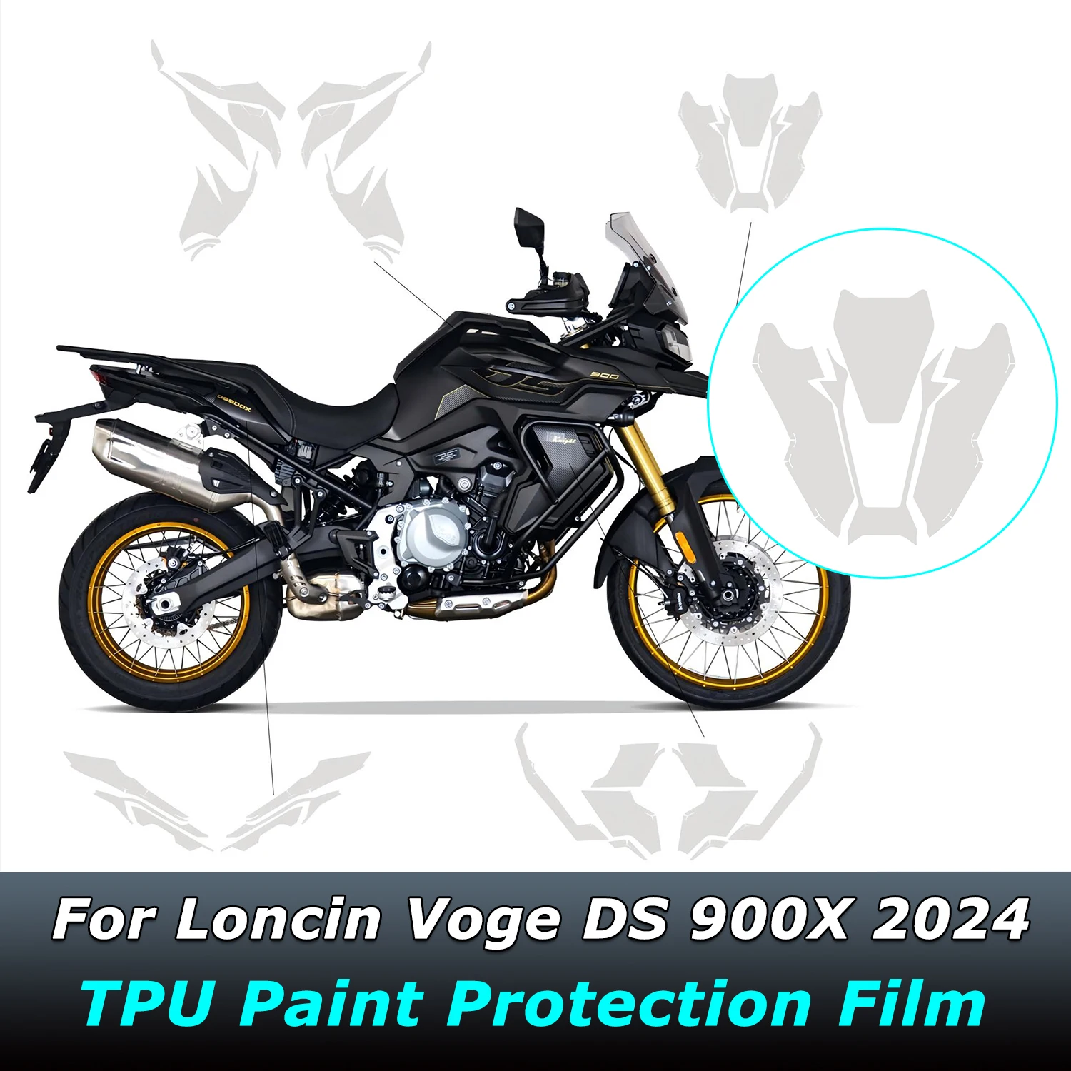 DS900 X DS900X Motorcycle Invisible Cover Paint Protection Film For Loncin Voge DS 900X 2024 PPF TPU Protective Film Accessories