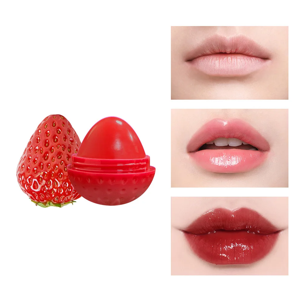 Lip Plumper Strawberry Shape Moisturizing Lipstick Fade Lip Line Wodoodporny balsam do ust Anti Cracked Długotrwała maska do ust Pielęgnacja ust