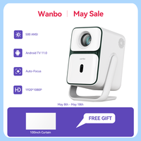 Wanbo T2 Ultra Andorid TV11.0 1080P Projector Support 4K Proyector 500Ansi 120° Rotating Protable Home Beam Smart  Projector