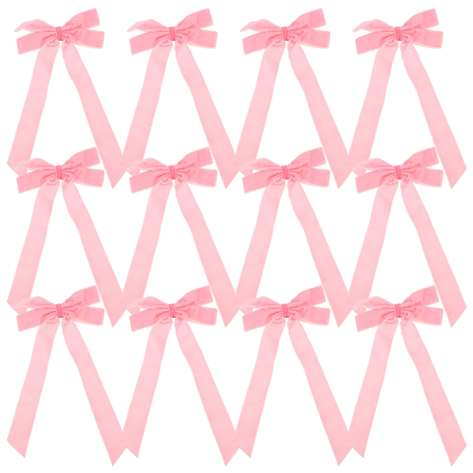 

12Pcs Christmas Tree Bows Vintage Ribbon Bows for Garland Wreath Front Door Holiday Decorations Pink Vintage Wreath Bow