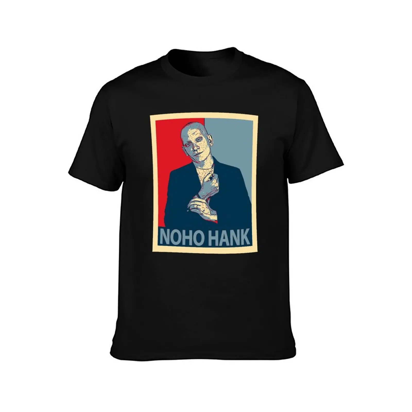 Noho Hank Barry T-Shirt, Summer Casual Cotton Tee, Oversized Streetwear Tops, Vintage Graphic Print, Loose Fit Short Sleeve