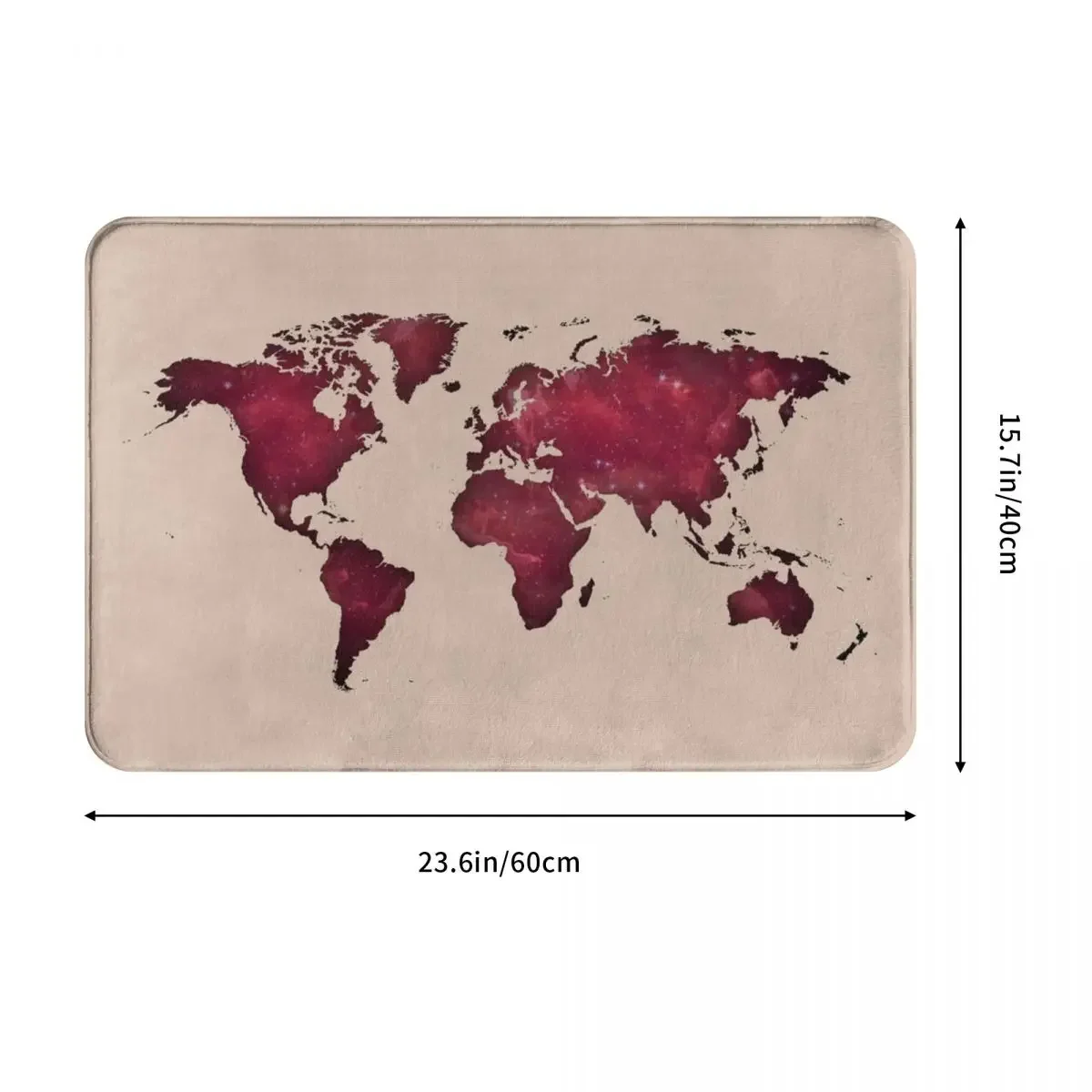 Redish Worldmap World Map Doormat Bedroom Printed Polyeste Kitchen Home Carpet Retro Decor Floor Rug Floor Mat Bath Mat