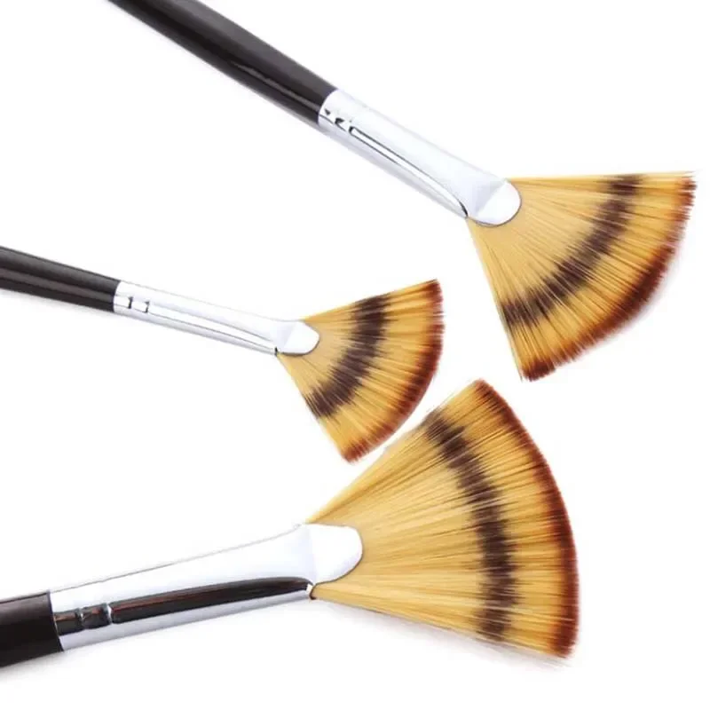 لوازم الفن فرش النايلون على شكل مروحة لون الماء فرش فرشاة النفط مجموعة 3 قطعة/الوحدة #5