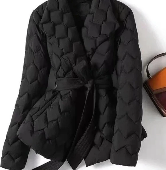 Dunne Parker jas dames herfst winter dikke warme jassen geweven blok trend vetersluiting comfortabele Y2k jas parka's