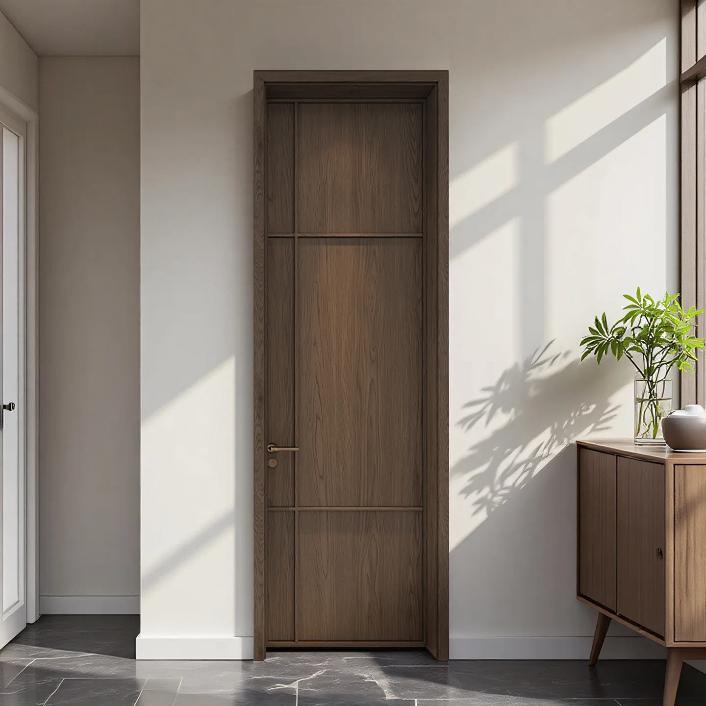 Song's aesthetics medium and ancient style, North American Ousong solid wood door