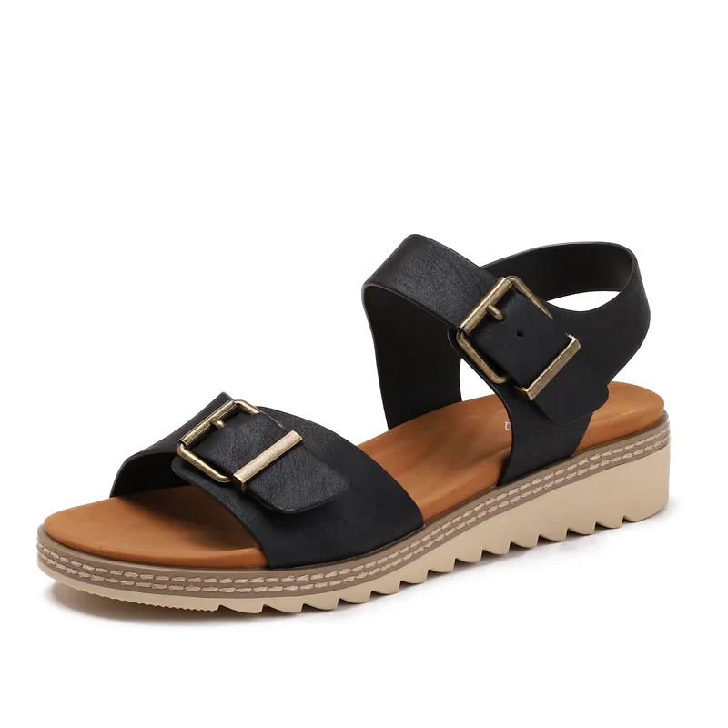 Fairy Style Women Sandals Summer Strappy Roman Shoes Southeast Asian Wedge Heel