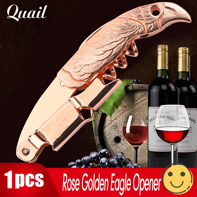 Eagle red wine bottle opener, gold wine corkscrew,bar can opener,winery red bottle opener,wedding gifts,red wine drill bit