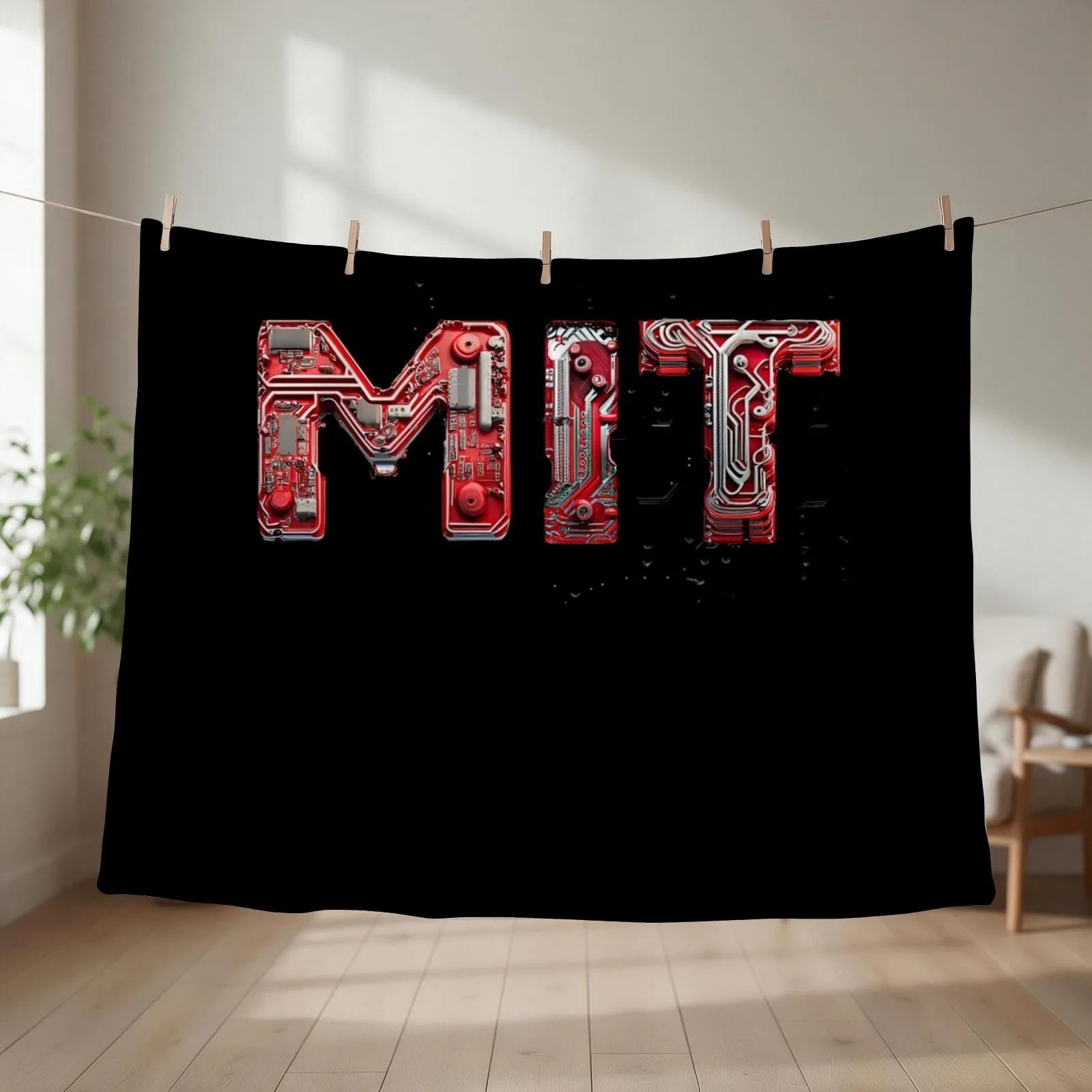 MIT University Circuit Typography Throw Blanket Luxury Throw Decorative Sofa funny gift Thermal Blankets